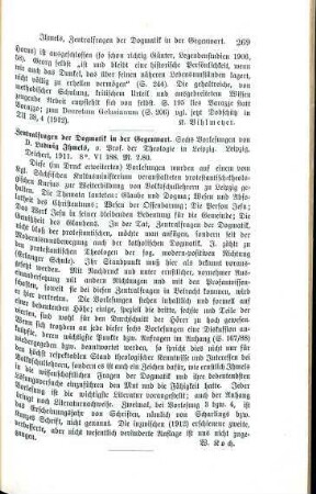 269 [Rezension] Ihmels, Ludwig, Centralfragen der Dogmatik in der Gegenwart