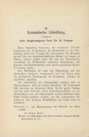 II. Keramische Abteilung