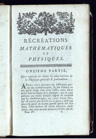 Récréations Mathématiques et Physiques.