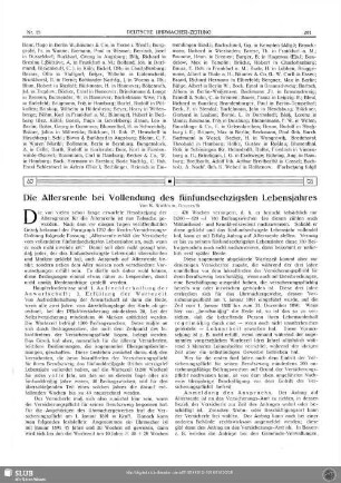 Die Altersrente bei Vollendung des fünfundsechzigsten Lebensjahres