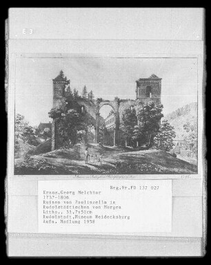 Ruinen von Paulinzella im Rudolstädtischen von Morgen