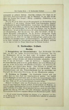 E. Norddeutsches Tiefland
