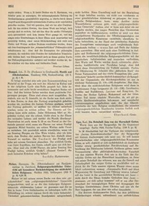 251-252 [Rezension] Melzer, Hermann, Religionsgeschichtlicher Unterricht mit besonderer Berücksichtigung der nichtchristlichen Religionen