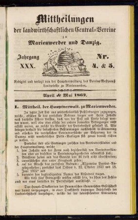 Nr. 4. & 5. April & Mai 1862.