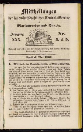 Nr. 4. & 5. April & Mai 1862.