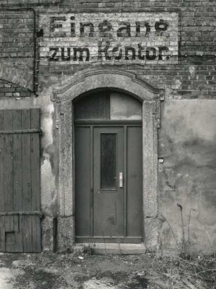 Mylau, Mühlgasse 14. Ehemalige Fabrik. Eingang zum Kontor