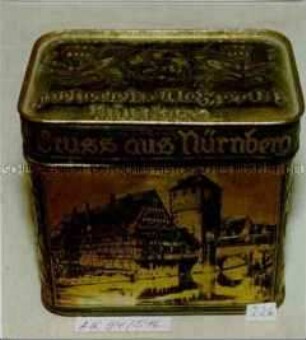 Blechdose für "Nürnberger Lebkuchen Haeberlein-Metzger A.G. Nürnberg"