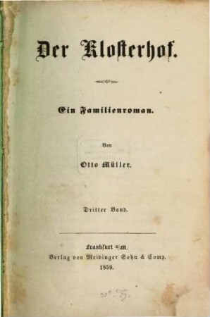 Der Klosterhof : Ein Familienroman. 3