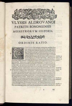 Ulyssis Aldrovandi Patril Bononiensis Monstrorum Historia.