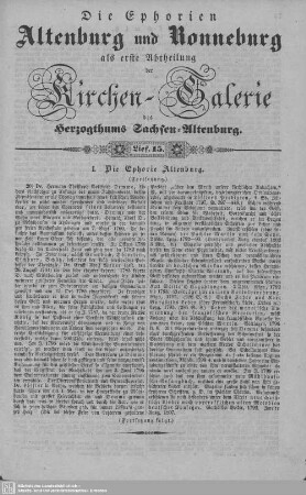 I. Die Ephorie Altenburg (Fortsetzung), Ritschwitz (Beschluß), Flemmingen, Frohnsdorf : 15. Lieferung