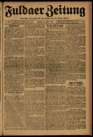 Ausgabe vom Freitag, den 10. Juni 1921.