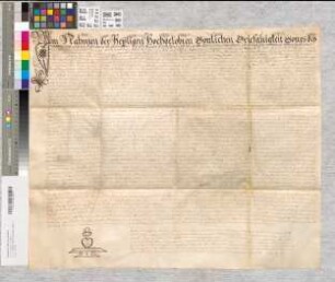 Notariatsinstrument betreffend die Wahl des Heinrich Giesenbier zum Dechant der Kirche von St. Johann und Dionys.