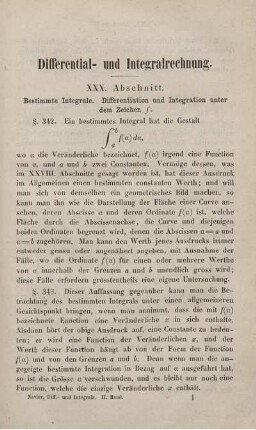 Differential- und Integralrechnung. XXX. Abschnitt - XXXIV. Abschnitt.