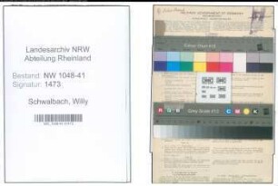 Entnazifizierung Willy Schwalbach , geb. 06.09.1892 (Ofenbauer)