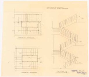 I.G.-Farben, Frankfurt/Main Versuchslaboratorium: Treppengeländer Haupttreppe 1:20
