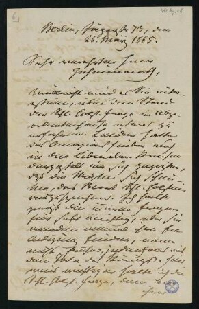 Brief vom 26. März 1865