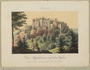 Das Refektorium (Kaiserhaus) der Burgruine auf dem Oybin im Zittauer Gebirge, Blick von Norden