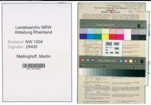Entnazifizierung Martin Mellinghoff , geb. 20.11.1901 (Telegr.Leitungsaufseher)