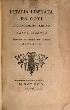 L'Italia Liberata Da' Goti, 2