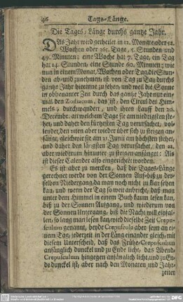 Die Tages-Länge durchs gantze Jahr