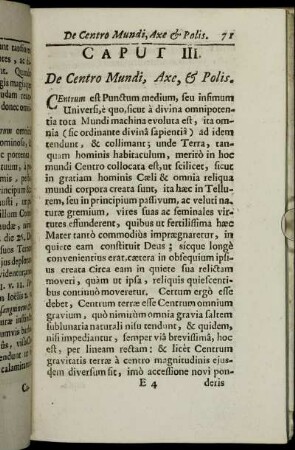 Caput III. De Centro Mundi, Axe, & Polis.