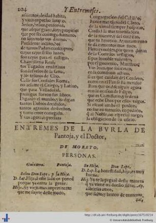 Entremes de la burla de Pantoja.