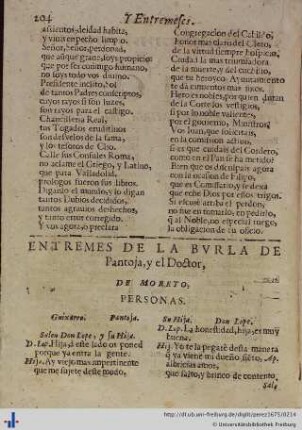 Entremes de la burla de Pantoja.
