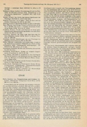 149-151 [Rezension] Oyen, Hendrik van, Verantwortung und Freiheit