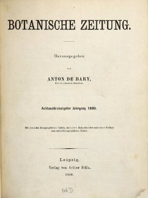 Botanische Zeitung. 38. 1880