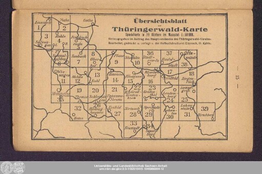 Übersichtsblatt zur Thüringerwald-Karte