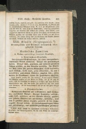 XXII. Klasse ( Cryptogamia).