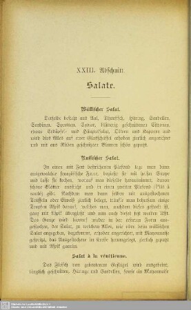 XXIII. Abschnitt. Salate