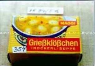 Spielzeug-Faltschachtel für "MAGGI Grießklößchen (NOCKERL) SUPPE"