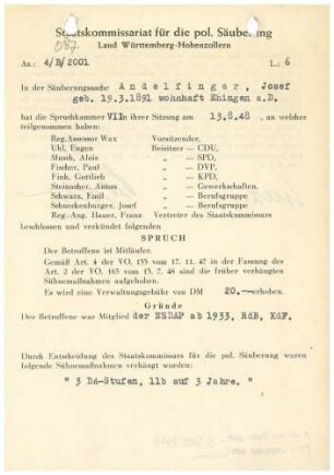Andelfinger, Josef