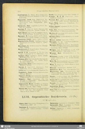 XXVII. Ostpreußischer Bezirksverein.