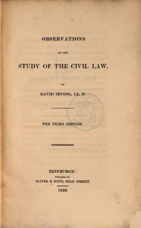 Observations on the study of the civil law