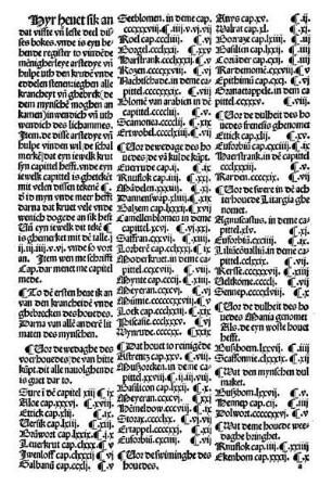 Hyr heuet sik an dat viffte vn leste deel disses bokes, vnde is eyn behende register to vindede menigherleye [...]