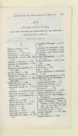 VII Nomenclature des noms propres de personnes et de familles