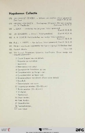 Nagekomen Collectie (Nr. 978-987)