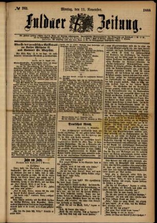 Ausgabe vom Sonntag, den 11. November 1888.
