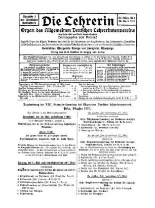 Tagesordnung der XIII. Generalversammlung des Allgemeinen Deutschen Lehrerinnenvereins : Posen, Pfingsten 1913