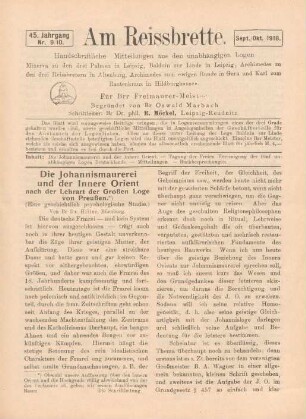 Nr. 9/10. Sept./Okt. 1918.