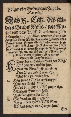 Folgen vier Gesenge zur Zugabe.