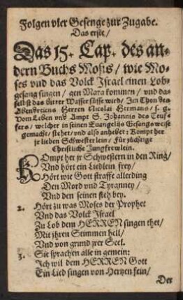 Folgen vier Gesenge zur Zugabe.