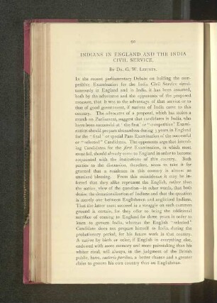 Indians in England and the India Civil Service.