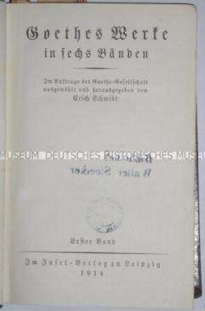 Goethes Werke (Band 1 von 6)