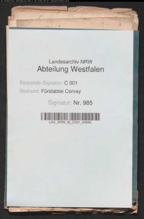 Obligationen u.a. Disposition des Kapitularen v.d. Borch