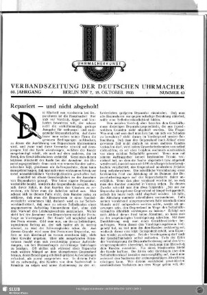 Repariert - und nicht abgeholt!
