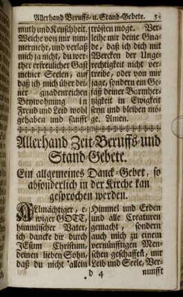 Allerhand Zeit-Beruffs- und Stand-Gebete.