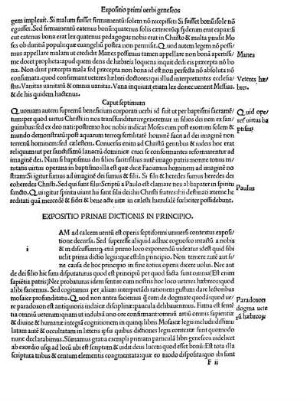 Exposotio Prinae Dictionis In Principio.